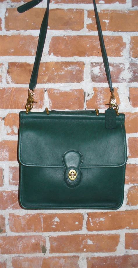 vintage coach bag green|forest green coach purse.